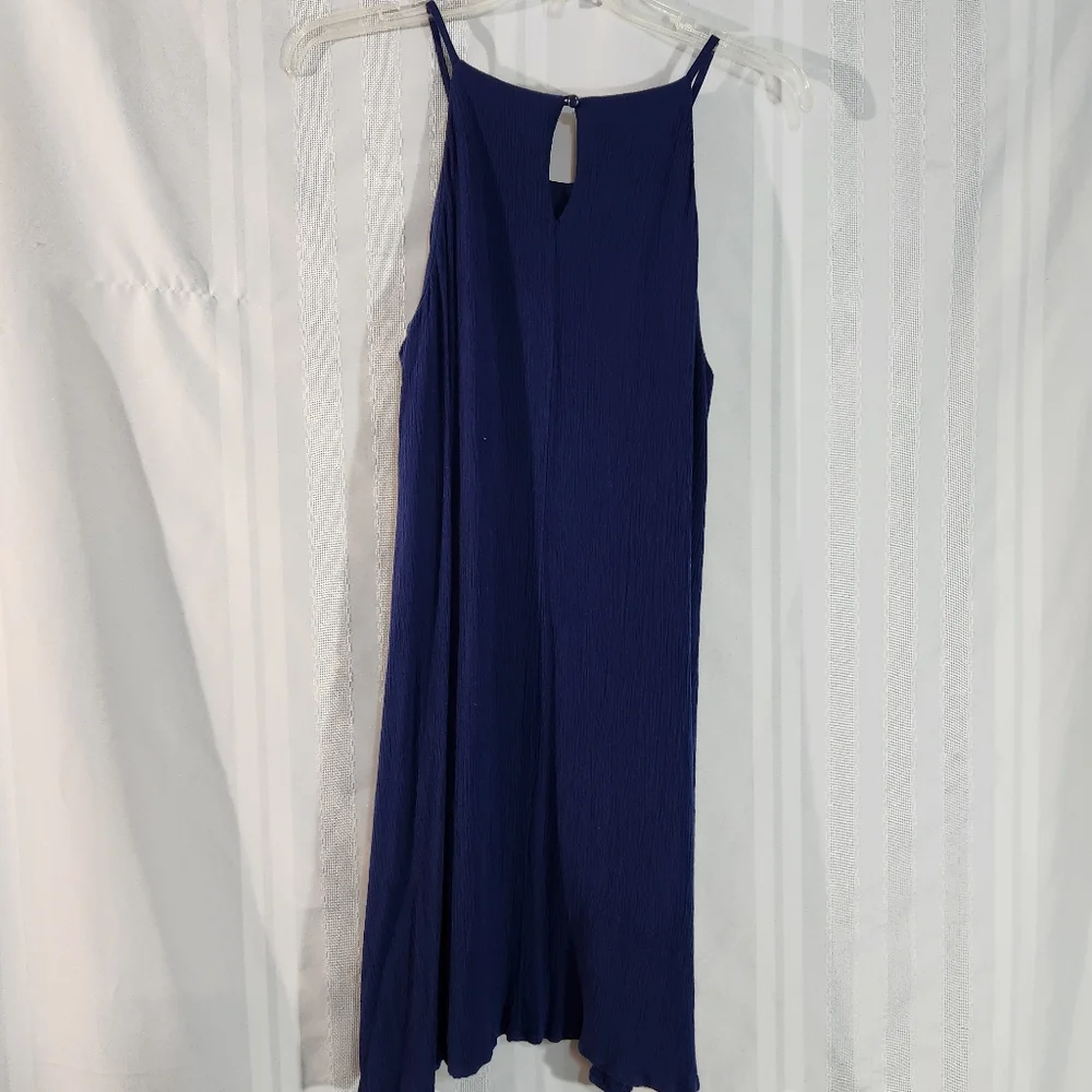 AS U WISH EMBROIDERY SLEEVELESS NAVYBLUE DRESS SIZE LARGE